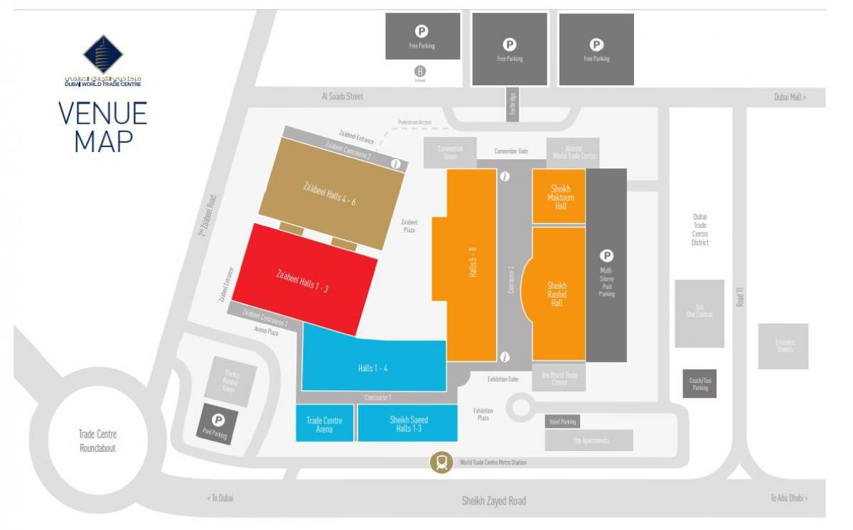 kaart van Dubai mall parking