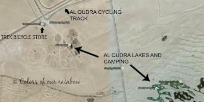 Al Qudra Lake locatie kaart