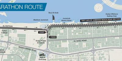 Kaart van Dubai marathon