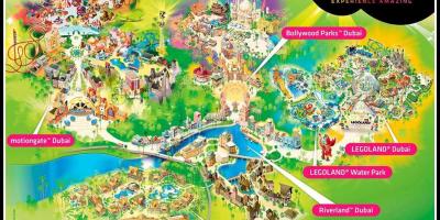 Dubai parken en resorts locatie op kaart