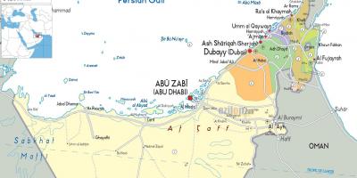 Kaart van Dubai verenigde arabische Emiraten