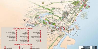Dubai water taxi route kaart