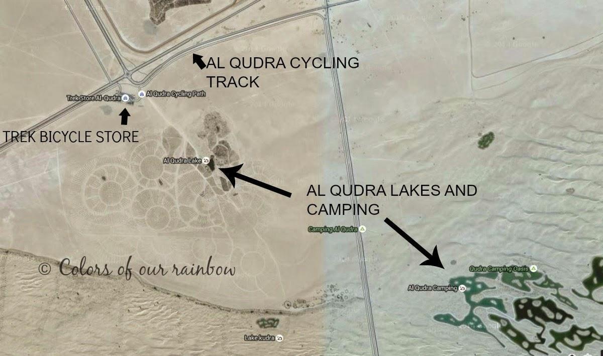 Al Qudra Lake locatie kaart
