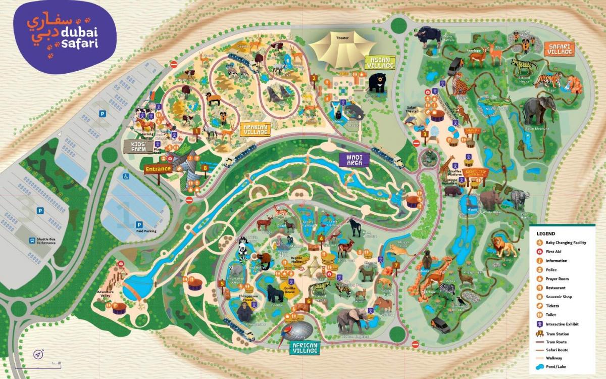 kaart van Dubai zoo