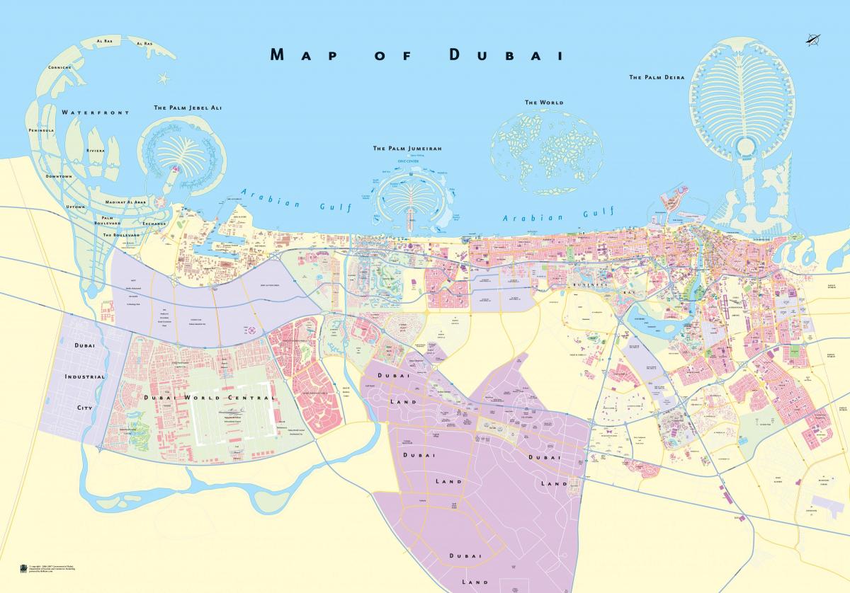 kaart van Dubai stad