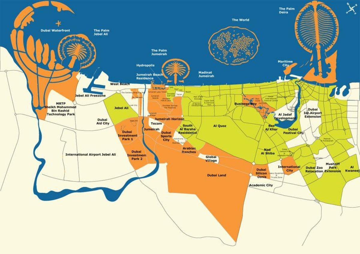 Dubai kaart eilanden
