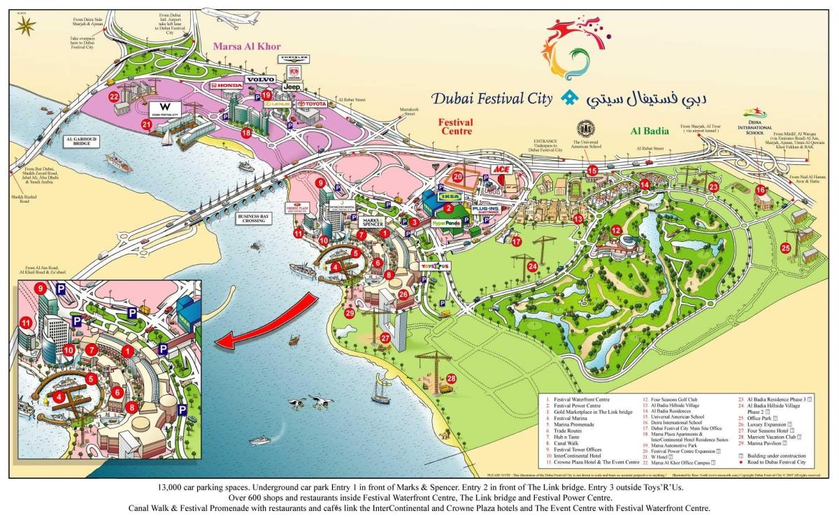 Dubai festival city kaart