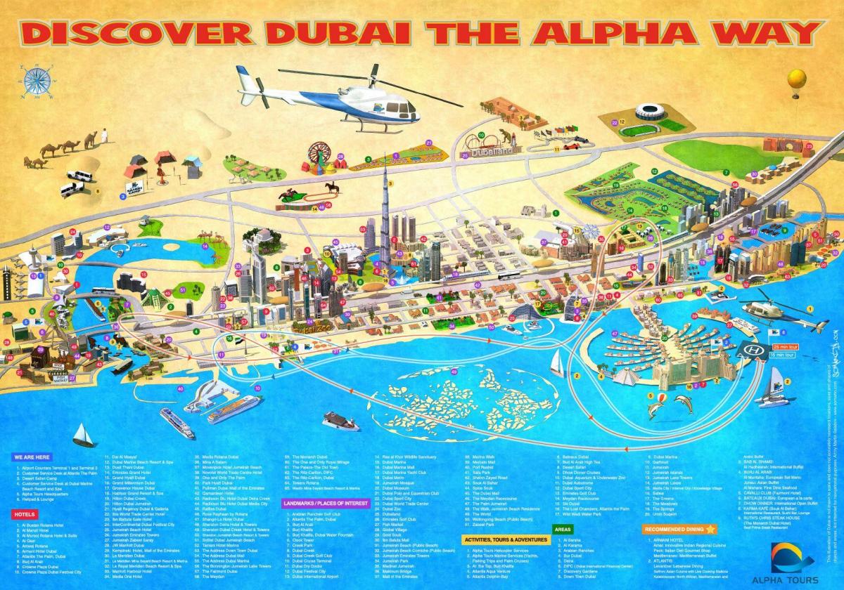 Dubai punten van belang kaart