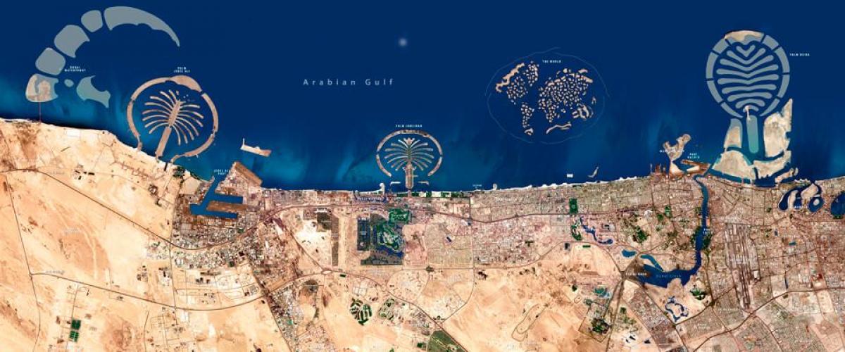 satelliet kaart van Dubai