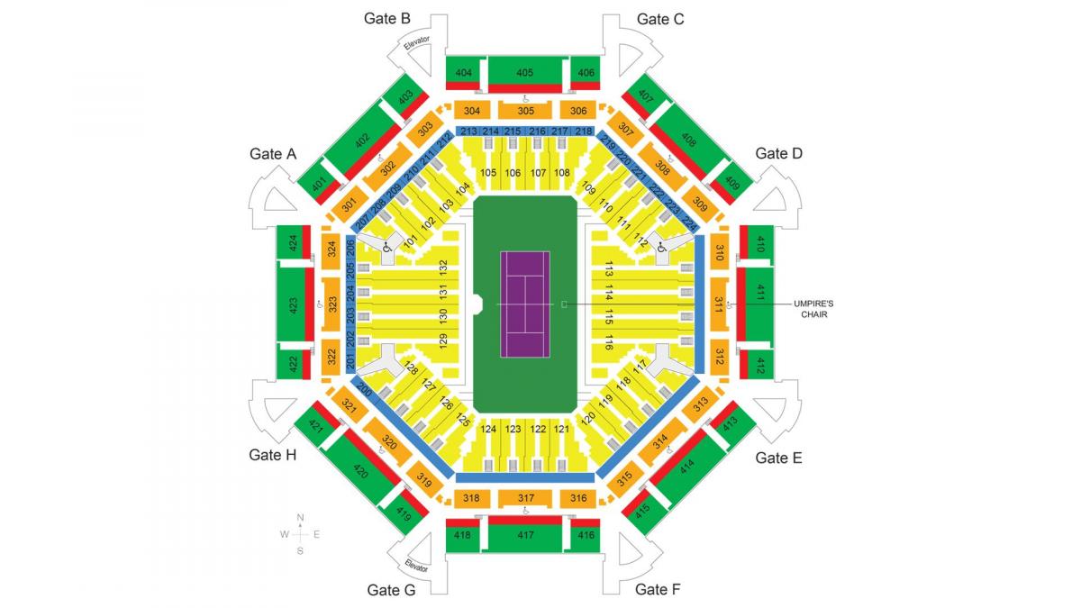 kaart van Dubai tennis stadium