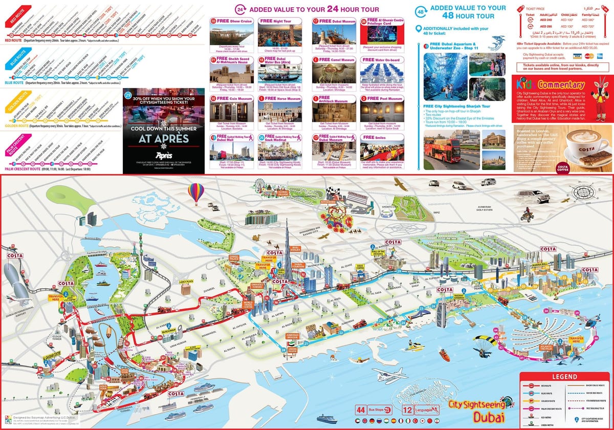 Dubai tour kaart
