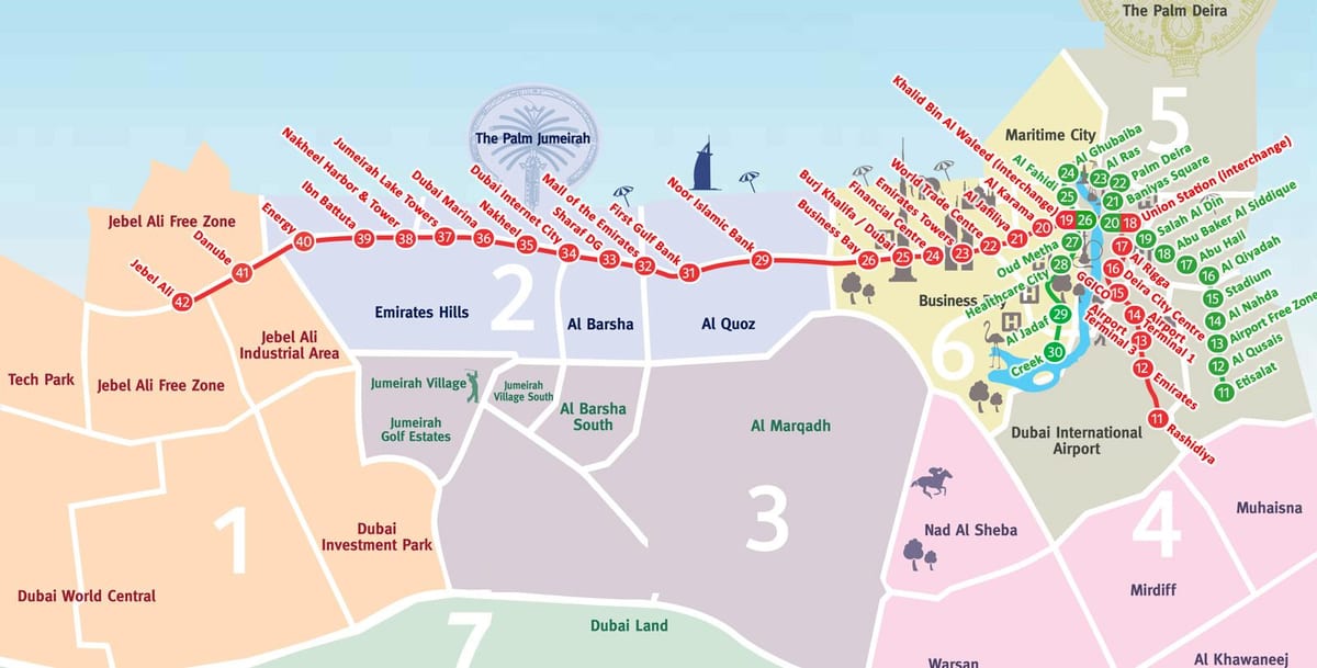 kaart van Dubai wijken