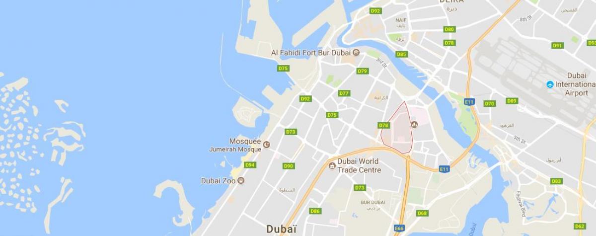 kaart van Oud Metha in Dubai