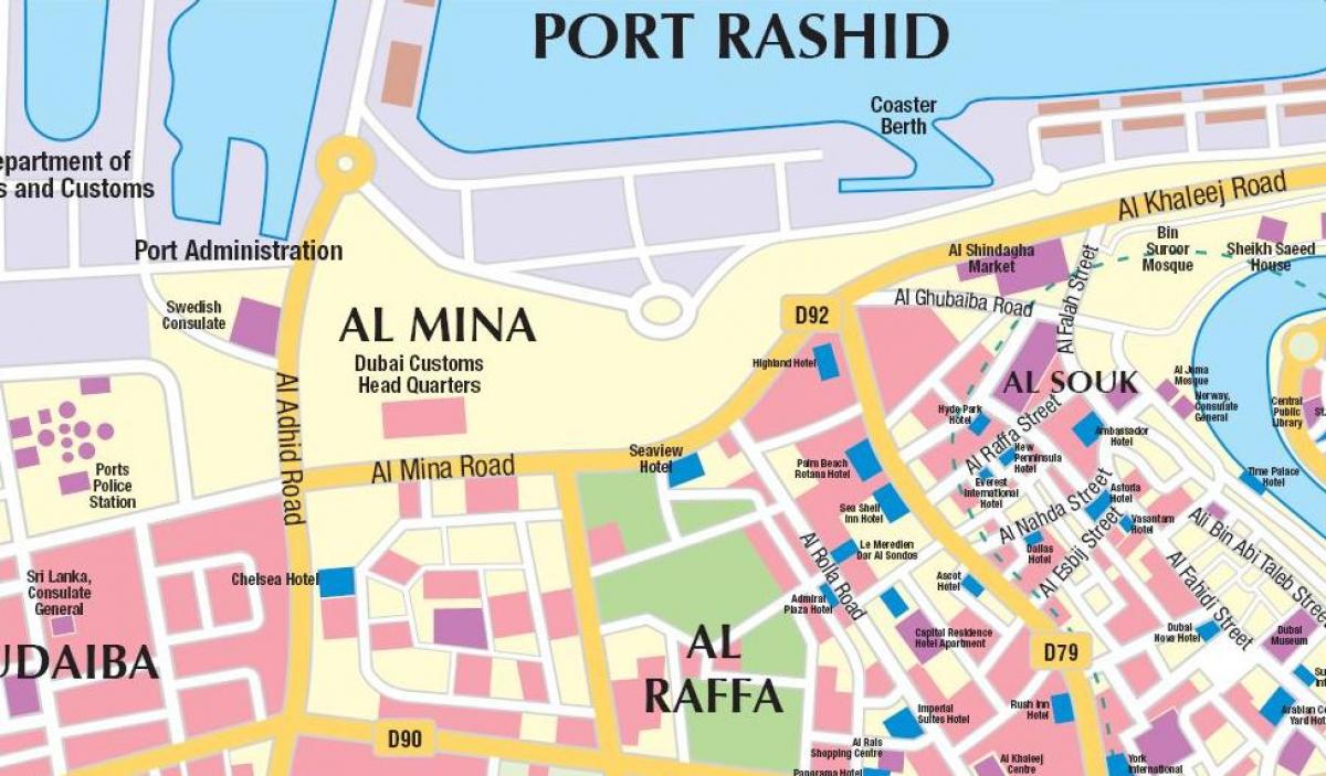 Dubai port kaart