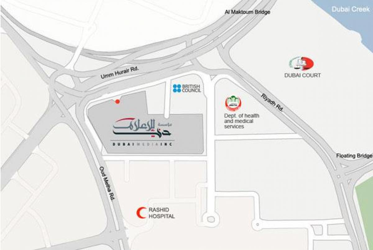 rashid ziekenhuis Dubai locatie op kaart