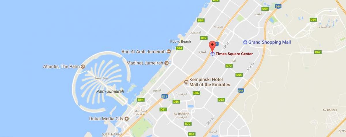 kaart van Times Square centre Dubai